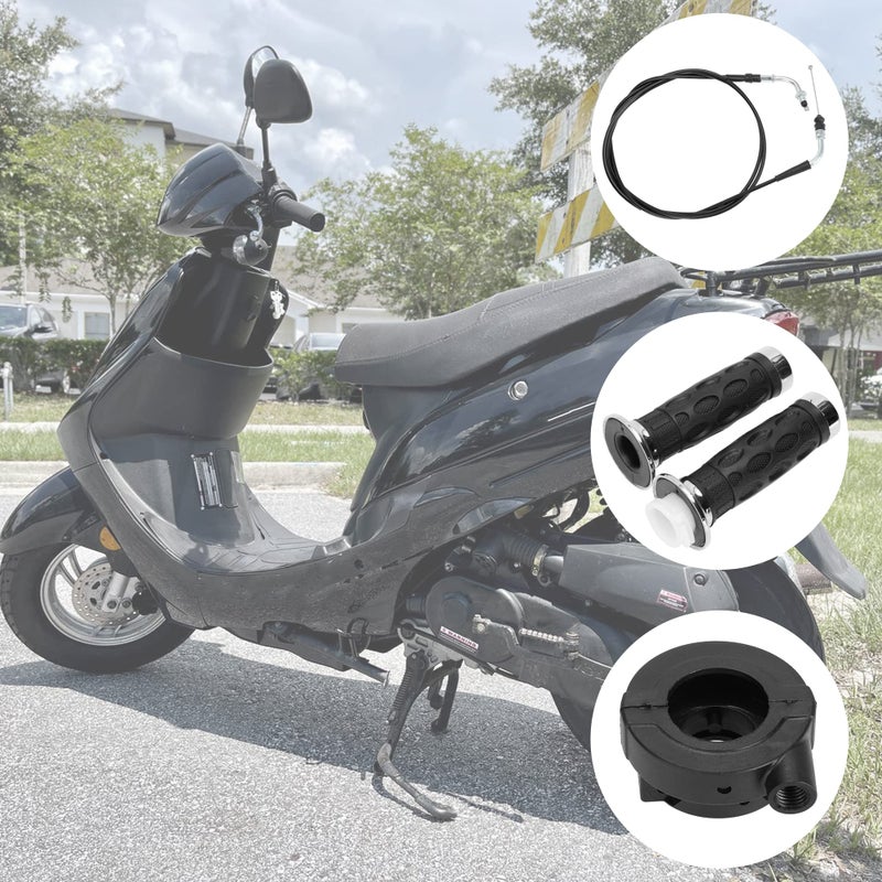 YOXUFA 7/8 Twist Grip 78"" Throttle Cable Kit for GY6 50 80 125 150cc QMB139 157QMJ TaoTao Lancer VIP Future Champion Wolf RX50 IceBear Dongfang Jonway Roketa Scooter Moped Mini Bike Go Kart Parts - Image 2